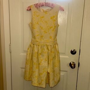 4/$20🌷EUC 💛Bonnie Jean~Yellow and Cream Formal Kids Dress 💛🌼💛Size 14 youth